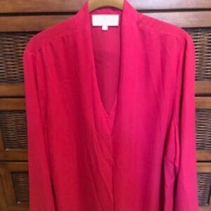 Laurie Felt Pull-Over Chiffon V-neck Top